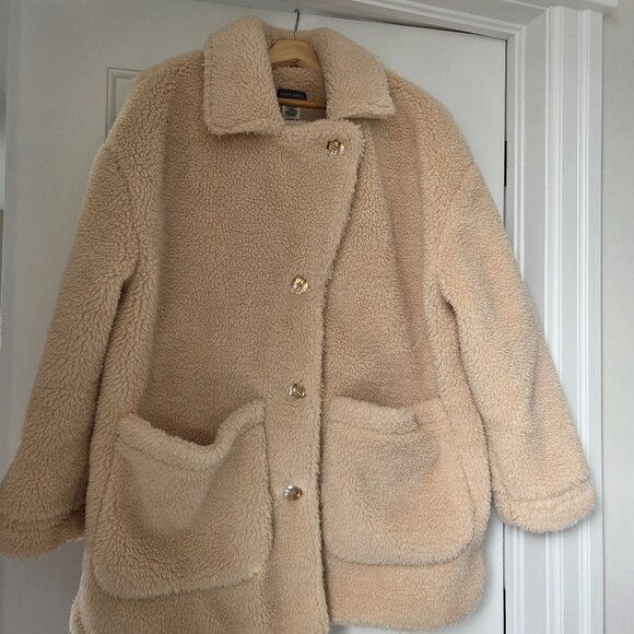Sans Souci Teddy Bear Sherpa Jacket Cream Size Small NWOT - Picture 2 of 4